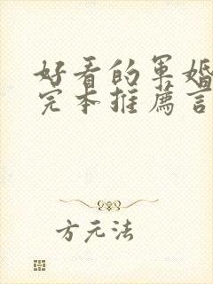 好看的军婚小说完本推荐言情