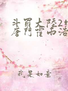 斗罗大陆2绝世唐门霍雨浩小说