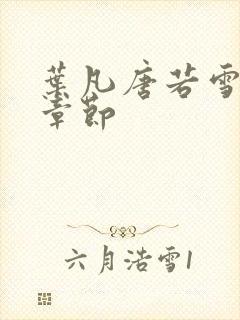 叶凡唐若雪更新章节