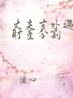 丈夫有外遇离婚财产分割