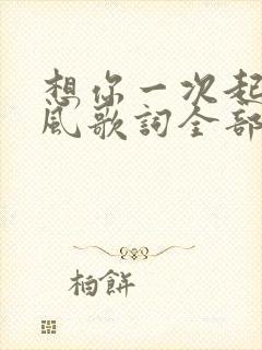 想你一次起一阵风歌词全部