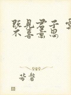 既见君子 云胡不喜意思