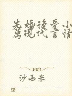 先婚后爱小说推荐现代言情