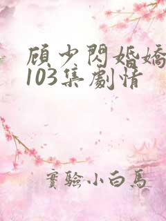 顾少闪婚娇妻第103集剧情