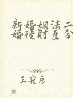 新婚姻法二婚离婚后财产分配