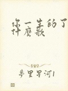 你一生的了解是什么歌