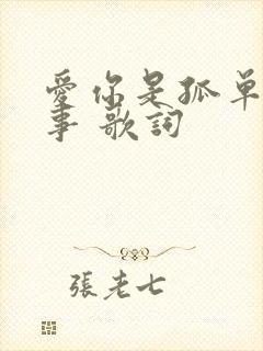 爱你是孤单的心事 歌词