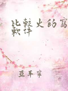 比较火的写小说软件