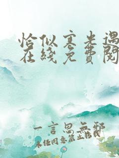 恰似寒光遇骄阳在线免费阅读