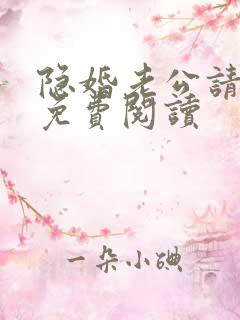 隐婚老公请低调免费阅读