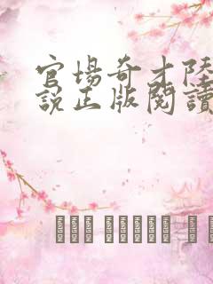 官场奇才陆羽小说正版阅读