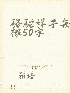 骆驼祥子每篇梗概50字