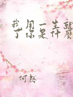 我用一生就错过了你是什么歌