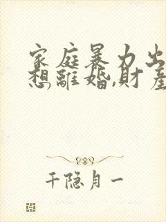 家庭暴力出轨,想离婚,财产怎么分割