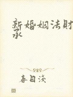 新婚姻法财产继承