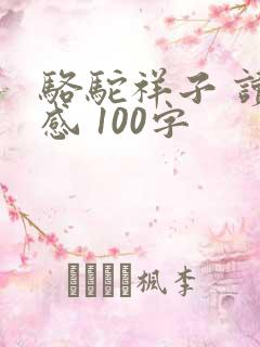 骆驼祥子 读后感 100字