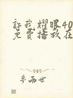 许我耀眼40集免费播放在线观看