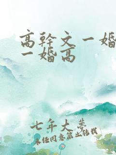 高干文一婚还比一婚高
