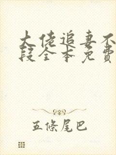 大佬追妻不择手段全本免费阅读