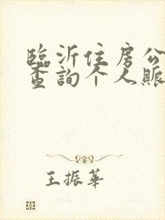 临沂住房公积金查询个人账户余额