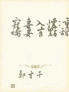 宠妻入怀:重生娇妻有点甜