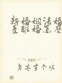 新婚姻法婚前财产离婚怎么分割