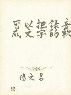 可以把录音转化成文字的软件