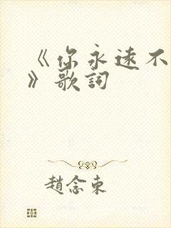 《你永远不懂我》歌词