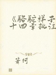 《骆驼祥子》第十四章批注