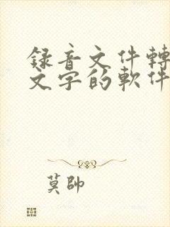 录音文件转化成文字的软件