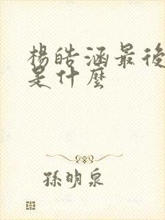 杨皓涵最后结局是什么