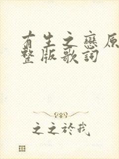 有生之恋原唱完整版歌词