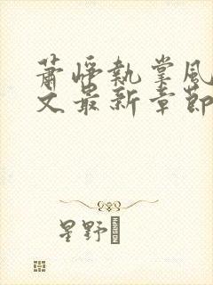 萧峥执掌风云全文最新章节