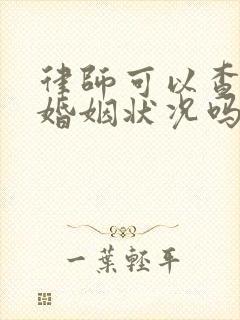 律师可以查他人婚姻状况吗