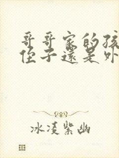 哥哥家的孩子是侄子还是外甥