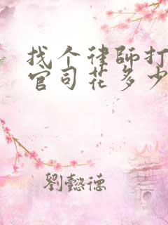 找个律师打离婚官司花多少钱