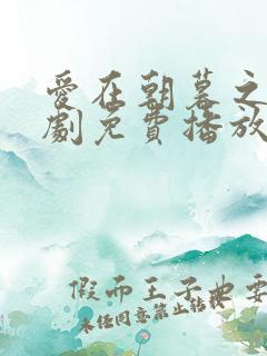 爱在朝暮之间短剧免费播放