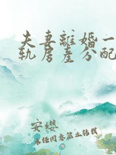 夫妻离婚一方出轨房产分配