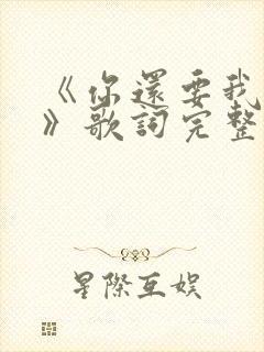 《你还要我怎样》歌词完整版