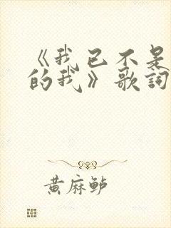 《我已不是当年的我》歌词