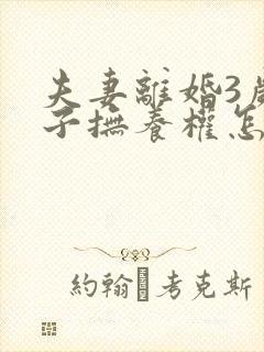 夫妻离婚3岁孩子抚养权怎么判定