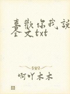 喜欢你我说了算全文txt