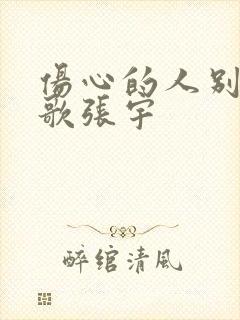 伤心的人别听慢歌张宇