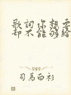 歌词你想要的我却不能够给你我所有