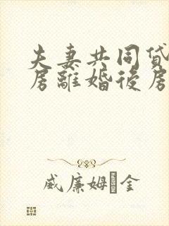 夫妻共同贷款买房离婚后房子归谁