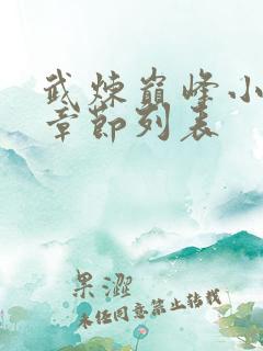 武炼巅峰小说新章节列表