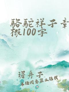 骆驼祥子章节梗概100字