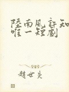 陆南风许知夏陆唯一短剧