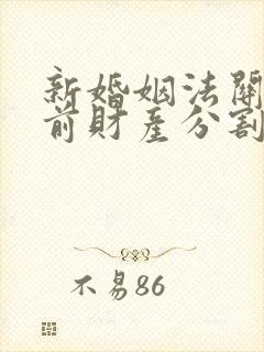 新婚姻法关于婚前财产分割的规定