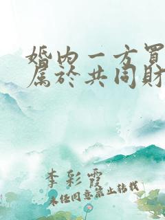 婚内一方买房子属于共同财产吗